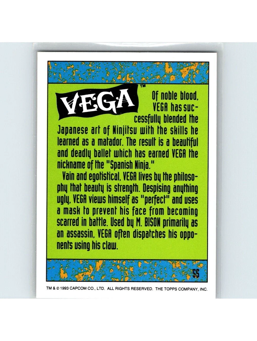 1993 Topps Street Fighter II Vega #55